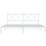 Metal Bed Frame without Mattress with Headboard White 180x200cm 376555