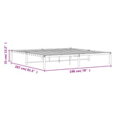 Metal Bed Frame without Mattress Black 193x203cm 373661