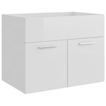 ZNTS Bathroom Furniture Set High Gloss White Engineered Wood 3071321