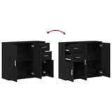 Sideboard Black Oak 91x29.5x75 cm Engineered Wood 862003