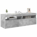 TV Cabinet with LED Lights Concrete Grey 120x35x40 cm 804377