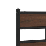 Metal Bed Frame without Mattress Brown Oak 193x203 cm 3308480