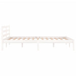 Bed Frame without Mattress Solid Wood Pine 120x200cm White 810426