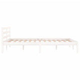 Bed Frame without Mattress Solid Wood Pine 120x200cm White 810426