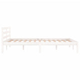Bed Frame without Mattress Solid Wood Pine 120x200cm White 810426