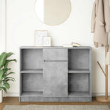 Sideboard with Drawer Concrete Grey 101x35x76 cm Engineered Wood 861565