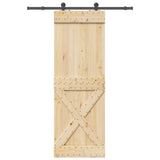 Sliding Door NARVIK Natural and Black 80 x 210 cm 3445360