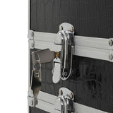 Make-up Trolley Aluminium Black with Crocodile Pattern 91817