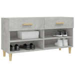 Shoe Cabinet Concrete Grey 102x35x55 cm Engineered Wood 812820