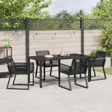 Garden Dining Set 5 pcs Black Powder-Coated Steel 3379313