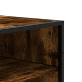 Shoe Cabinet Smoked Oak 75x38x97.5 cm Engineered Wood and Metal 3300872