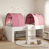 Bed with Tunnel 4 pcs White and Pink Engineered Wood 3423572