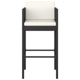 Garden Bar Set Black with cream white cushions 3095386