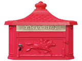 Wall Mounted Mailbox Red 40.5 x 16 x 45 cm Cast Aluminum 42023502