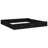 Sandbox with Seats Black Square Solid Wood Pine 825041