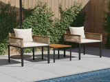 Outdoor Furniture Set Beige and Cream White Poly Rattan 42025234