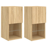 TV Cabinets with LED Lights 2 pcs Sonoma Oak 30.5x30x60 cm 836992