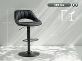 Set of Two Faux Leather Bar Stools - Black T3398P423525