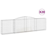 Arched Gabion Baskets 20 pcs 400x30x100/120 cm Galvanised Iron 3146876