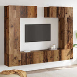 TV Cabinet Set 6 pcs Old wood 200 x 30 x 150 cm Engineered wood 3393219