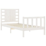Bed Frame without Mattress White Small Single Solid Wood Pine 3192777
