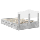 Storage Bed Concrete Grey 135 x 190 cm Engineered Wood 3413106