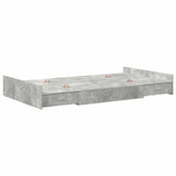 Storage Bed Frame Concrete Grey 120 x 190 cm Engineered Wood 3335328