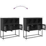 ZNTS Sideboard Black 100.5x39x107 cm Cold-rolled Steel 853416