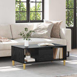 Coffee Table Black Oak 90 x 50 x 26.5 cm Engineered Wood 881167