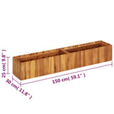 Garden Raised Bed 150x30x25 cm Solid Acacia Wood 45919