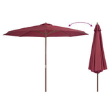 Garden Parasol with Wooden Pole 350 cm Burgundy 44531