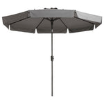 ZNTS Madison Garden Parasol Flores Luxe 300 cm Round Light Grey 423702