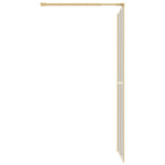 Walk-in Shower Wall with Clear ESG Glass Gold 100x195 cm 154947