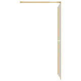 Walk-in Shower Wall with Clear ESG Glass Gold 90x195 cm 154945