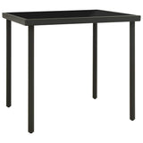 313092 Outdoor Dining Table Anthracite 80x80x72 cm Glass and Steel