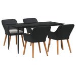 Garden Dining Set with Cushion 5 pcs Black Poly Rattan 3261666