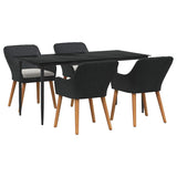 Garden Dining Set with Cushion 5 pcs Black Poly Rattan 3261666