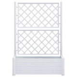 Garden Planter with Trellis 100x43x142 cm PP White 313983
