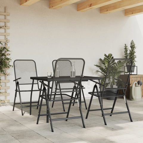 ZNTS 5 Piece Garden Dining Set Anthracite Metal Mesh 3211820