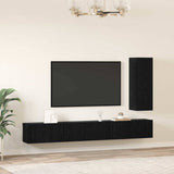 TV Cabinet Set 4 pcs Black Oak Engineered Wood 3393262