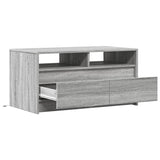 ZNTS Coffee Table with LED Lights Grey Sonoma Engineered Wood 851996