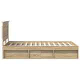 Bed Frame with Headboard Sonoma 120 x 200 cm Solid Pine Wood 3410114
