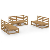 6 Piece Garden Lounge Set Honey Brown Solid Pinewood 3075412