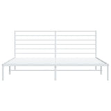 Metal Bed Frame without Mattress with Headboard White 200x200cm 352375