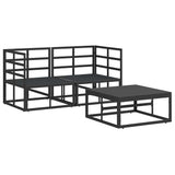 Garden Sofa Set 3 pcs Black Metal 3378839
