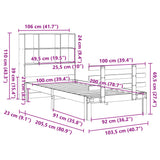 Bookcase Bed without Mattress 100x200cm Solid Wood Pine 3322753