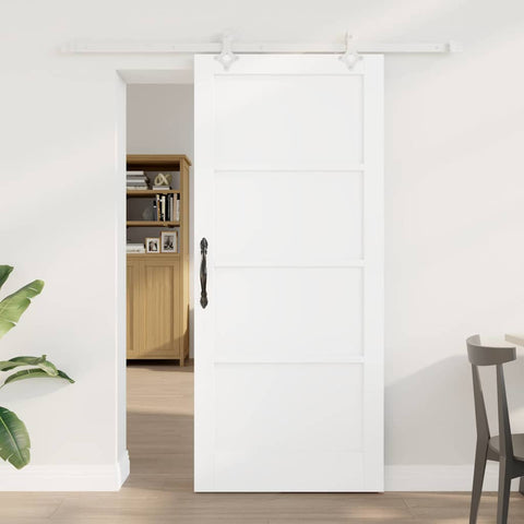 Sliding Door White 86 x 198.5 cm Solid pine wood and steel 3333567