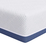 Mattress White and Blue 100 x 200 cm Gel-Infused Foam 4106339