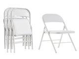 4pcs Elegant Foldable Iron & PVC Chairs for Convention & Exhibition White 27957354