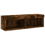 6 Piece TV Wall Units with LED Smoked Oak Engineered Wood 3216708